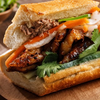 BANH MI HEO NUONG / GRILLED PORK SANDWICH
