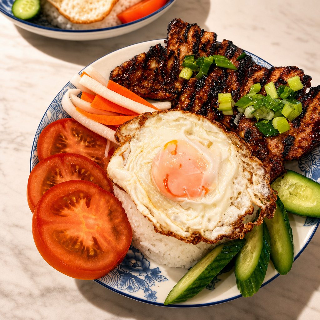 30 Broken Rice with Grilled Pork.