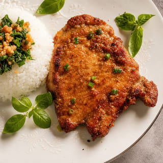 28 Broken Rice with Grilled Pork Chop & Shredded Pork