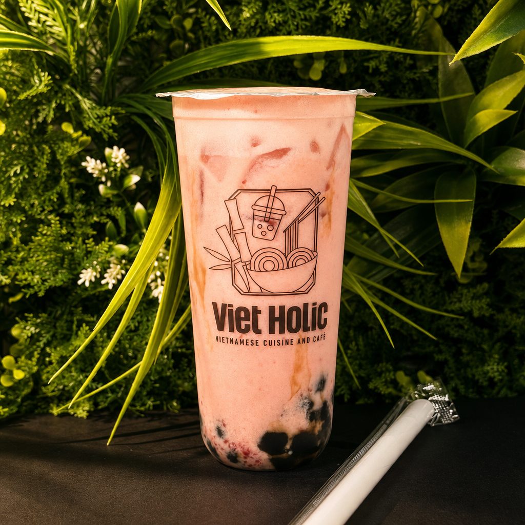 STRAWBERRY MILK TEA.