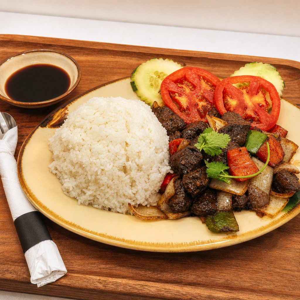 31 Shaking Beef with Rice.