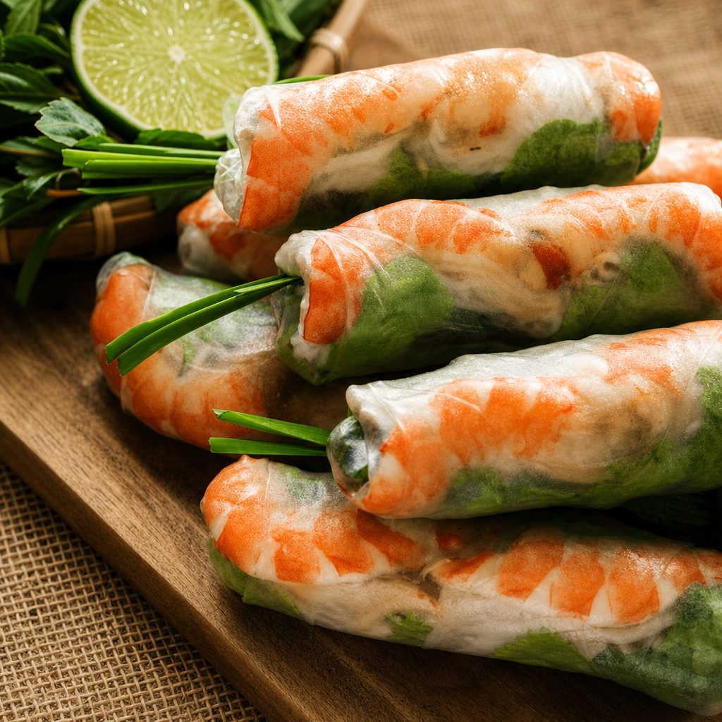 GOI CUON TOM THIT / SHRIMP AND PORK SPRING ROLLS.